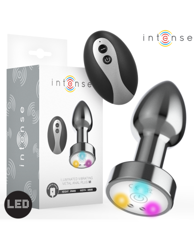 INTENSE - VIBRATING METAL ANAL PLUG WITH LED...