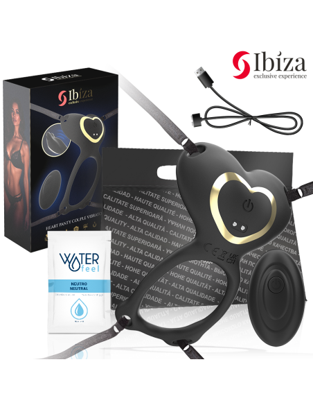 IBIZA - VIBRADOR PARA PAREJAS FORMA DE BRAGUITA CORAZON CONTROL REMOTO