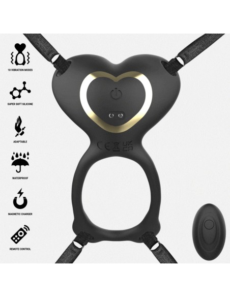IBIZA - VIBRADOR PARA PAREJAS FORMA DE BRAGUITA CORAZON CONTROL REMOTO