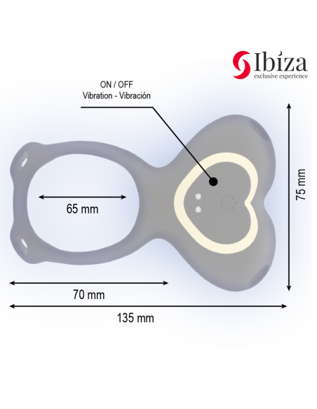 IBIZA - VIBRADOR PARA PAREJAS FORMA DE BRAGUITA CORAZON CONTROL REMOTO