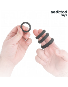 ADDICTED TOYS - TEXTURED COCK RING SET 4 SIZES 2