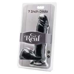 GET REAL - DILDO 18 CM WITH BALLS BLACK 2
