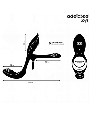 ADDICTED TOYS - DOUBLE PENIS RING WITH CLITORAL...