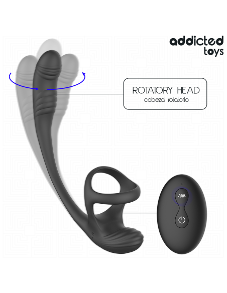 ADDICTED TOYS - ANAL PLUG WITH VIBRATION AND 360 WAVING AND TESTICLE STIMULATOR