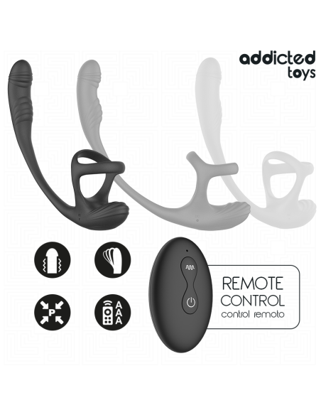 ADDICTED TOYS - ANAL PLUG WITH VIBRATION AND 360 WAVING AND TESTICLE STIMULATOR