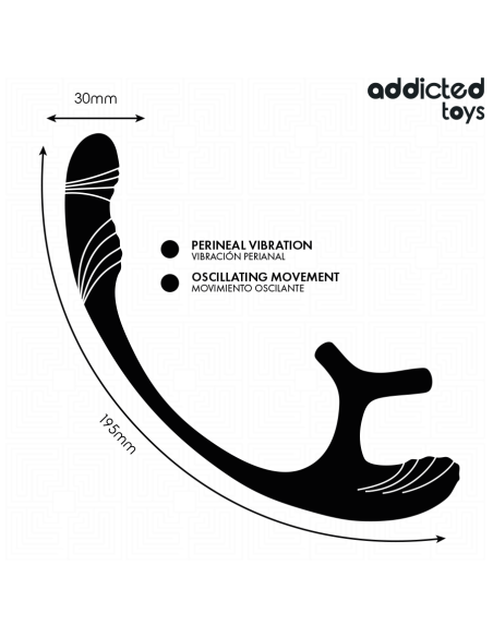 ADDICTED TOYS - ANAL PLUG WITH VIBRATION AND 360 WAVING AND TESTICLE STIMULATOR
