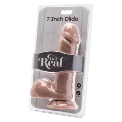 GET REAL - DILDO 18 CM CON TESTÍCULOS NATURAL 2