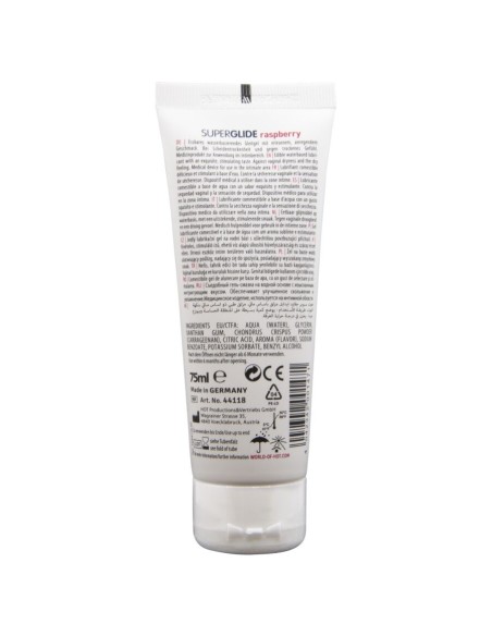 HOT - SUPERGLIDE EDIBLE LUBRICANT WATERBASED RASPBERRY 75 ML