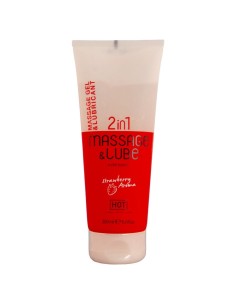 HOT - MASSAGE  GLIDE GEL 2IN1 STRAWBERRY 200 ML