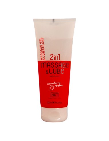 HOT - MASSAGE  GLIDE GEL 2IN1 STRAWBERRY 200 ML