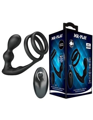 MR PLAY - VIBRATING ANAL PLUG WITH PENIS RING...