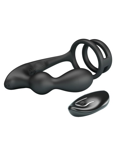 MR PLAY - VIBRATING ANAL PLUG WITH PENIS RING...