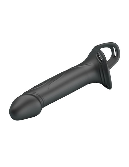 PRETTY LOVE - LONDON UNIVERSAL HARNESS WITH SILICONE STRAP-ON DILDO BLACK 16.8 CM