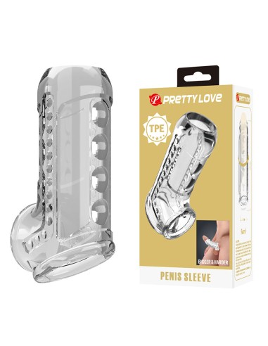 PRETTY LOVE - TRANSPARENT TEXTURED PENIS SHEATH