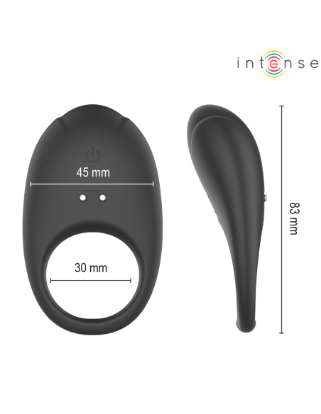 INTENSE - MERLOTTE VIBRATING PENIS RING WITH CLITORIS STIMULATION BLACK