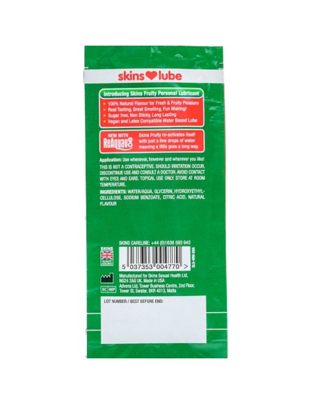 SKINS - FRUITY WATER-BASED LUBRICANT WATERMELON SINGLE-DOSE 5 ML