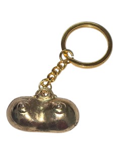 DIABLO PICANTE - GOLD METAL KEYCHAIN WITH BREASTS