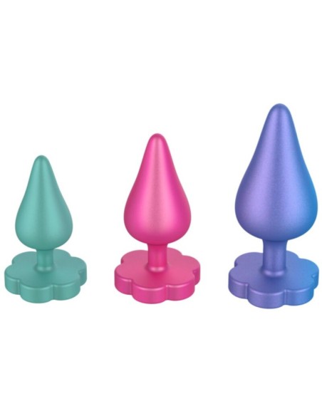 ROMP - LUSTER ANAL TRAINING KIT S/M/L WITH FLOWER-SHAPED BASE