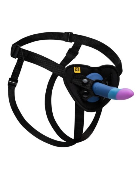 ROMP - PICCOLO HARNESS + SILICONE DILDO WITH TRICOLOR SUCTION CUP 14 CM