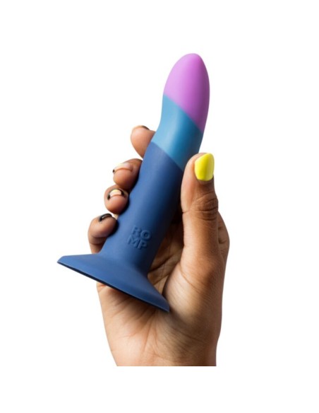 ROMP - PICCOLO HARNESS + SILICONE DILDO WITH TRICOLOR SUCTION CUP 14 CM