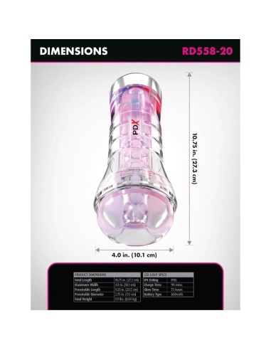 PDX ELITE - VIEWTUBE XXL LED TRANSPARENT...