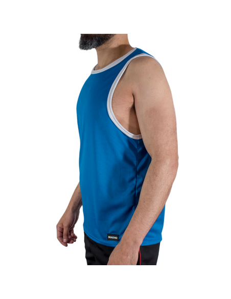 MACHO - CMV002 CAMISETA GYM AZUL S/M