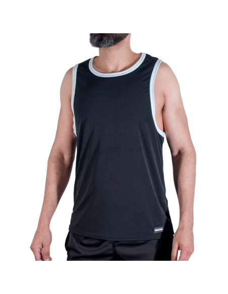 MACHO - CMV004 CAMISETA GYM NEGRA S/M