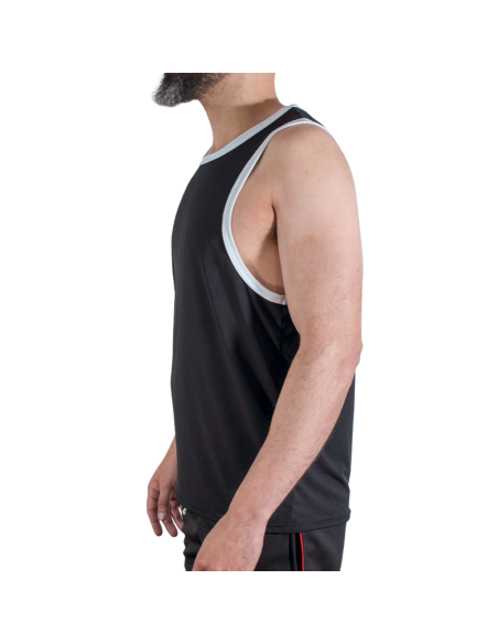MACHO - CMV004 CAMISETA GYM NEGRA S/M