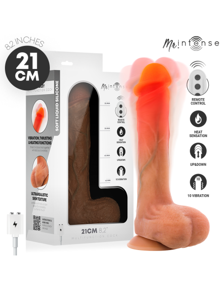 MR INTENSE - BRADLEY SILICONE VIBRATING DILDO WITH HEAT EFFECT AND REMOTE CONTROL 21 CM -Ø- 4.2 CM