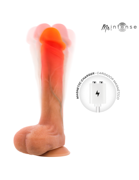 MR INTENSE - BRADLEY SILICONE VIBRATING DILDO WITH HEAT EFFECT AND REMOTE CONTROL 21 CM -Ø- 4.2 CM