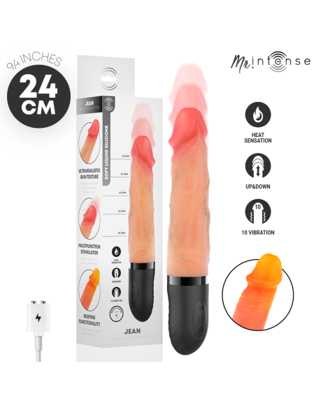 MR INTENSE - JEAN UPDOWN VIBRATOR SILICONE WITH HEAT EFFECT 24 CM -Ø- 3.8 CM
