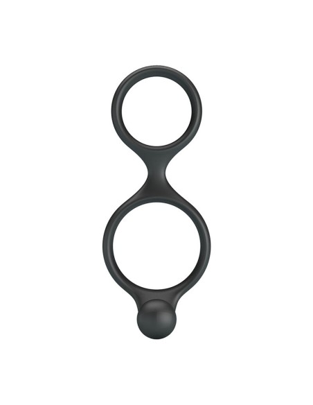 CRAZY BULL - FLORIAN DOUBLE COCK AND BALL RING BLACK