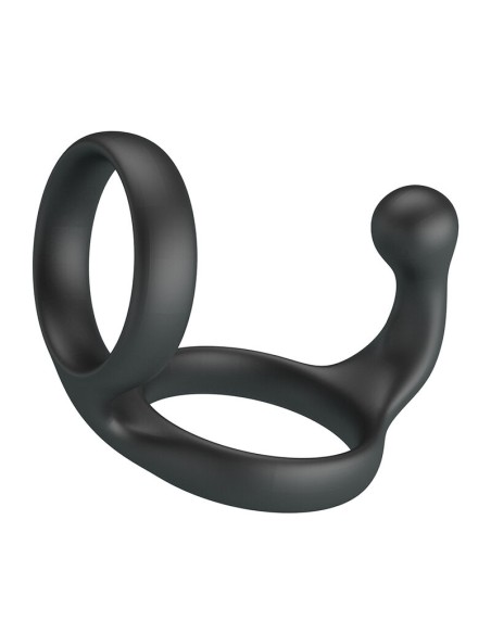 CRAZY BULL - FLORIAN DOUBLE COCK AND BALL RING BLACK