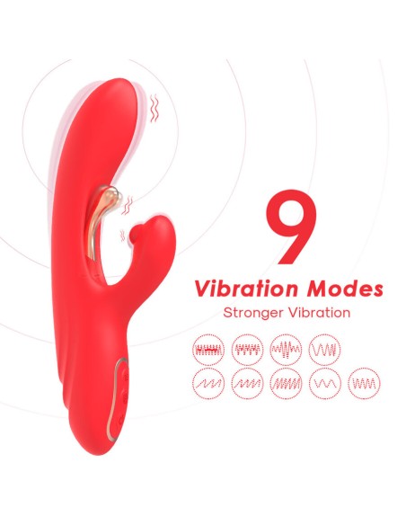 ARMONY - G-SPOT AND CLITORIS STIMULATOR VIBRATOR WITH OSCILLATING TONGUE RED