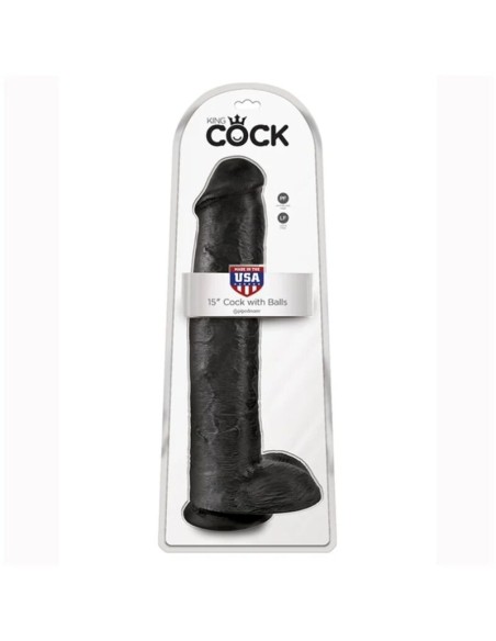 KING COCK - REALISTIC DILDO WITH TESTICLES 38 CM BLACK