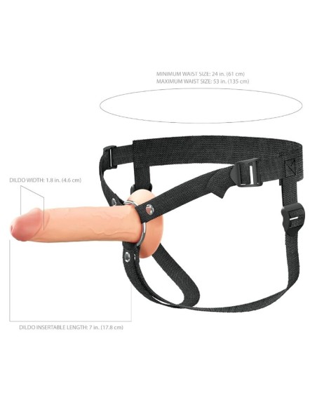 FANTASY X-TENSIONS ELITE - 17.8 CM HOLLOW SILICONE STRAP-ON
