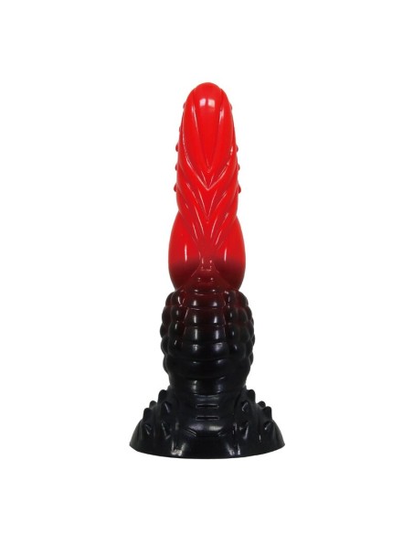 POWER MONSTERS - FIRE DRAGON FANTASY DILDO WITH SUCTION CUP 24.5 CM Ø 5.8 CM RED  BLACK