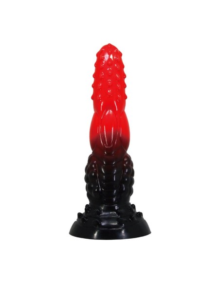 POWER MONSTERS - FIRE DRAGON FANTASY DILDO WITH SUCTION CUP 24.5 CM Ø 5.8 CM RED  BLACK