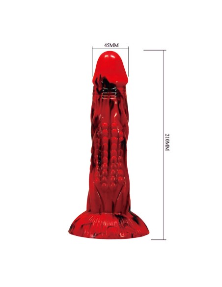 POWER MONSTERS - MINOTAUR FANTASY DILDO WITH SUCTION CUP 21 CM Ø 5 CM RED  BLACK