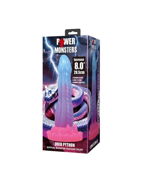 POWER MONSTERS - VOID PYTHON FANTASY DILDO WITH SUCTION CUP 20.5 CM Ø 5.2 CM BLUE, PURPLE  PINK