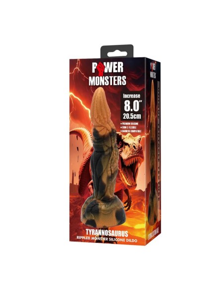 POWER MONSTERS - TYRANNOSAURUS BICOLOR FANTASY SILICONE DILDO 20.5 CM Ø 5 CM