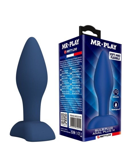 MR PLAY - TAPERED SILICONE ANAL PLUG BLUE M