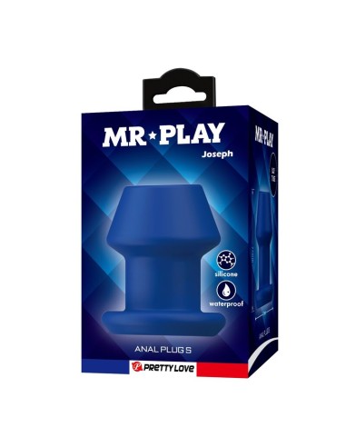 MR PLAY - JACK BLUE SILICONE HOLLOW ANAL PLUG...