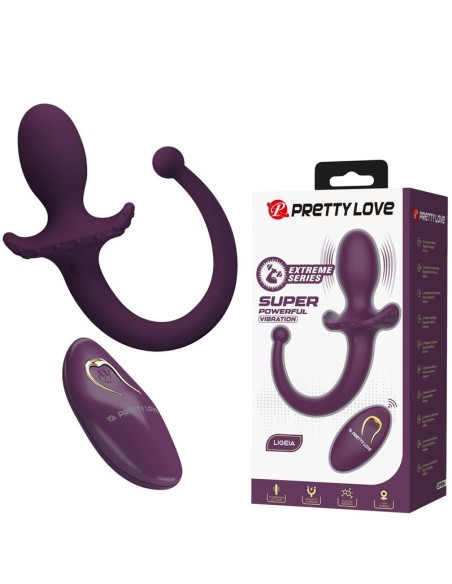 PRETTY LOVE - LIOEA VIBRATING ANAL PLUG WITH TAIL 12 FUNCTIONS PURPLE REMOTE CONTROL