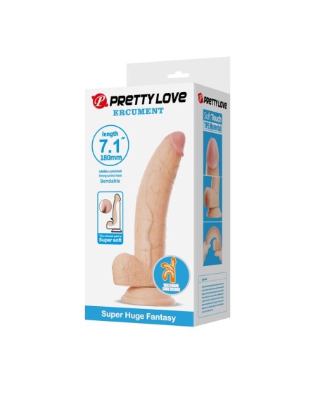 PRETTY LOVE - ELLCUMENT REALISTIC FLEXIBLE DILDO 18 CM Ø 4.5 CM TPE NATURAL