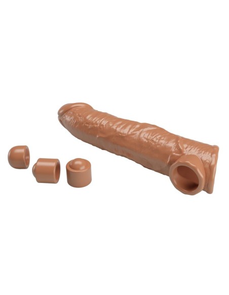 PRETTY LOVE - ADJUSTABLE PENIS EXTENSION SLEEVE 26 CM Ø 4 CM NATURAL