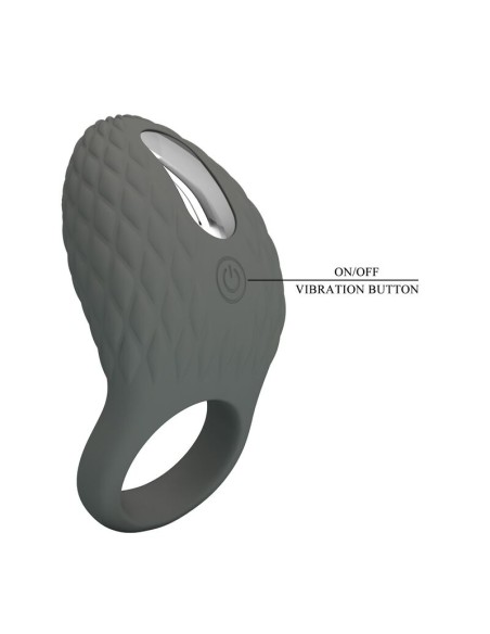 PRETTY LOVE - RECHARGEABLE TEXTURED VIBRATING RING WITH STIMULATOR