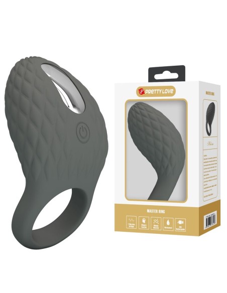 PRETTY LOVE - RECHARGEABLE TEXTURED VIBRATING RING WITH STIMULATOR