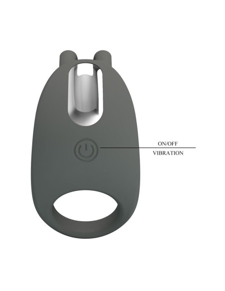 PRETTY LOVE - RECHARGEABLE VIBRATING RING WITH RABBIT STIMULATOR
