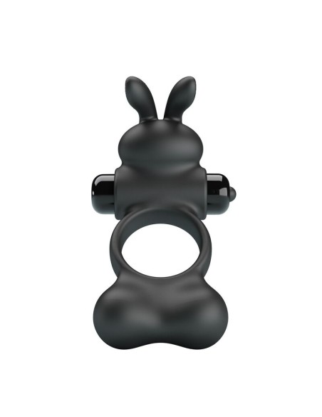 PRETTY LOVE - VIBRATING PENIS RING WITH BUNNY STIMULATOR 10 FUNCTIONS BLACK